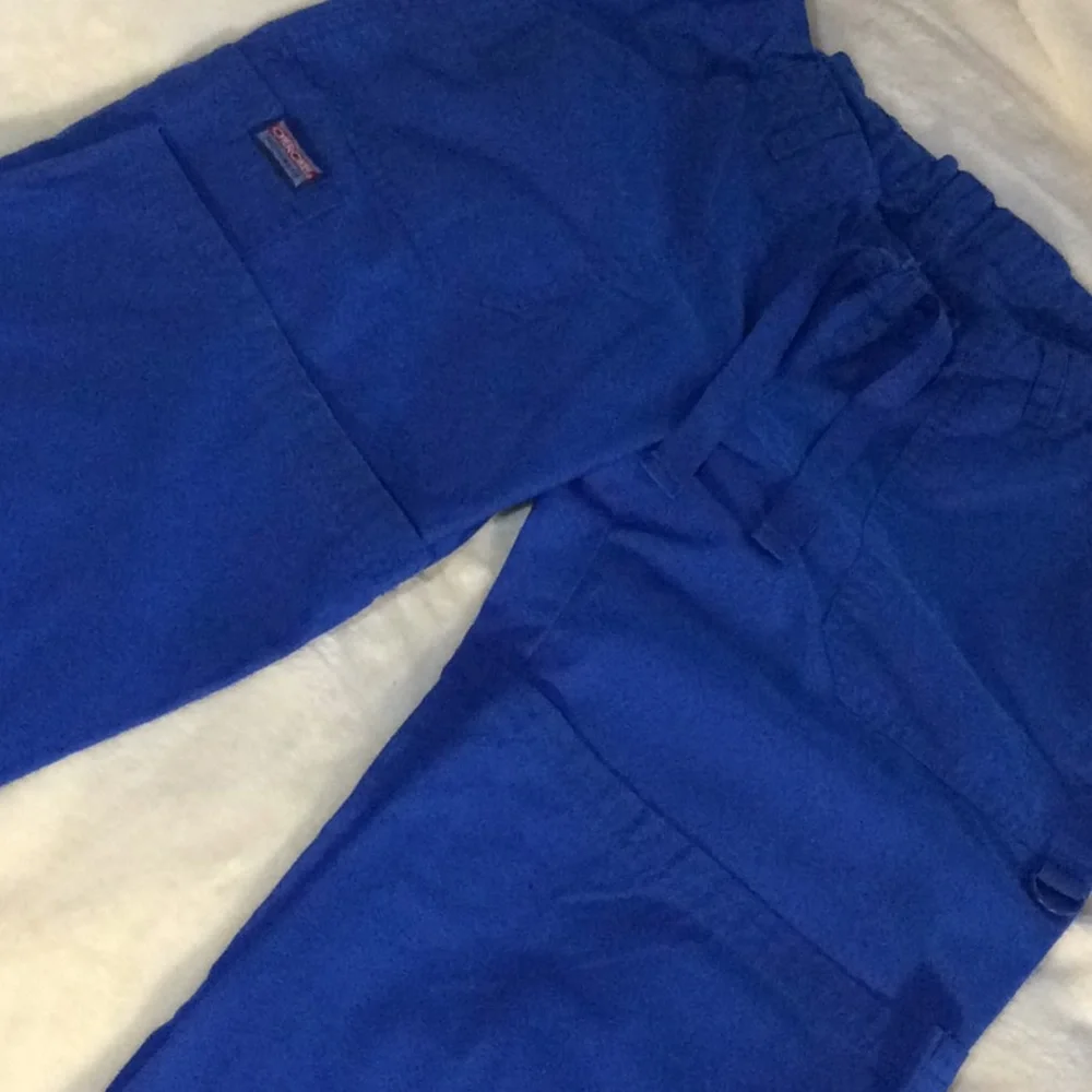 Cherokee Cargo Scrub Pants Royal or Green Small - Picture 5 of 7